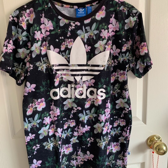 Floral Print Adidas Tee - Picture 6 of 6